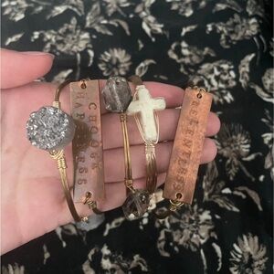 Rustic glam (copper and gold) bracelet bangle set of 5